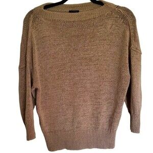 Ann Taylor Oatmeal Open Weave Exposed Seam Sweater